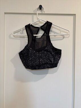 lululemon athletica Black Speckle High-Neck Mesh-Back Sports Bra